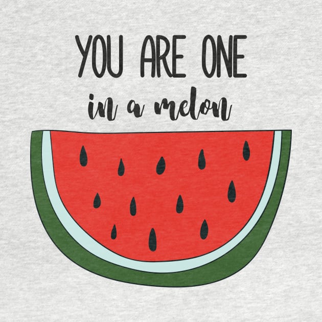 One In A Melon, Cute Funny Watermelon by Dreamy Panda Designs